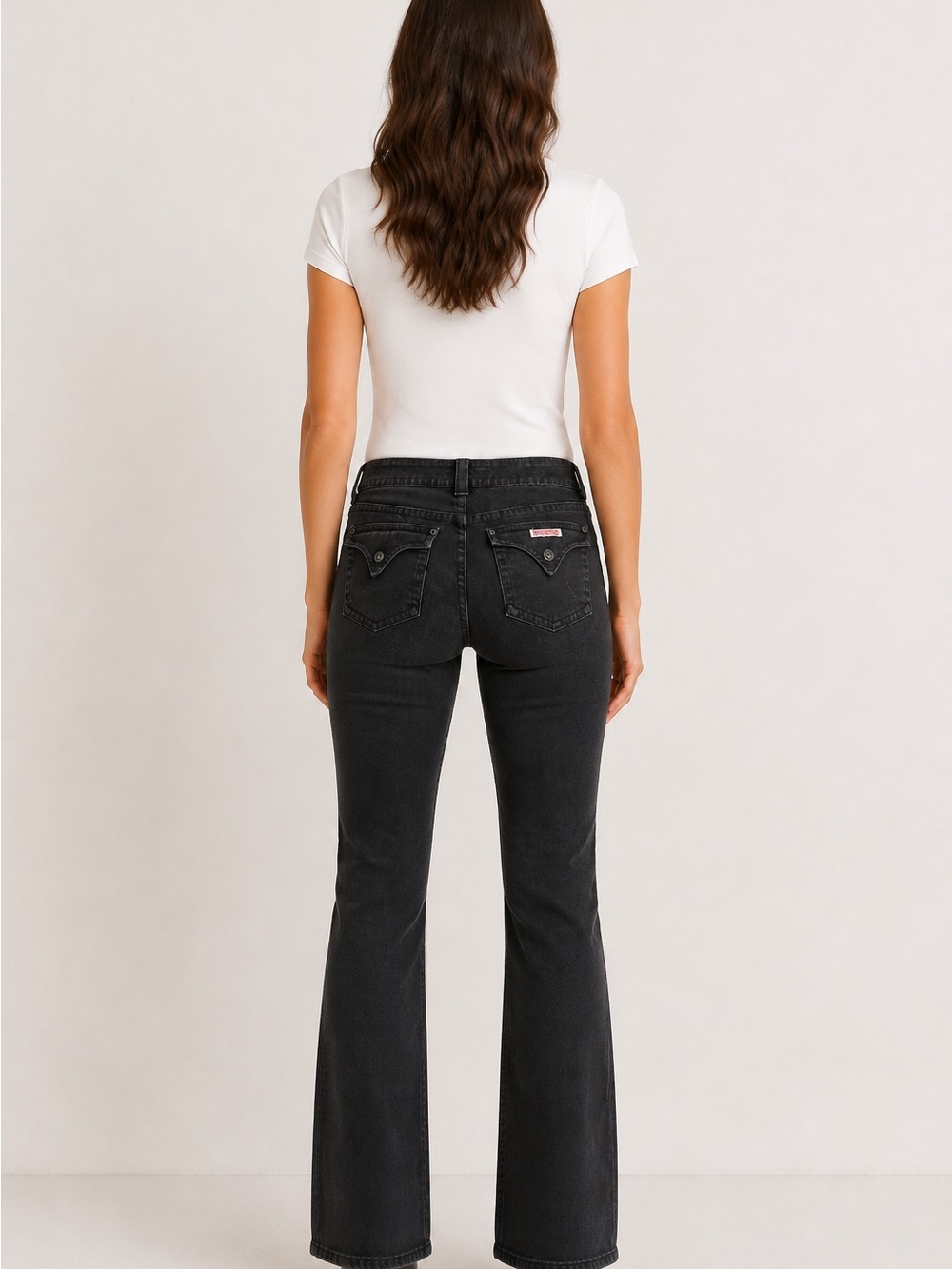 Hudson Jeans Black High-Rise Flare Denim